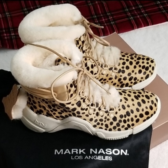Mark Nason Shoes - MARK NASON CHEETAH PRINT WINTER BOOTS (Size 7.5)